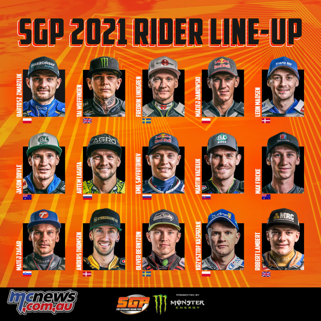 The 2021 Speedway GP rider line-up