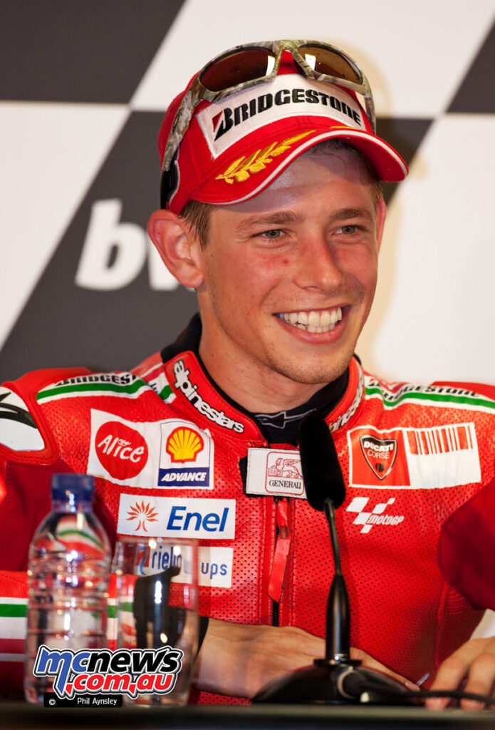 A delighted Casey at the post race press conference