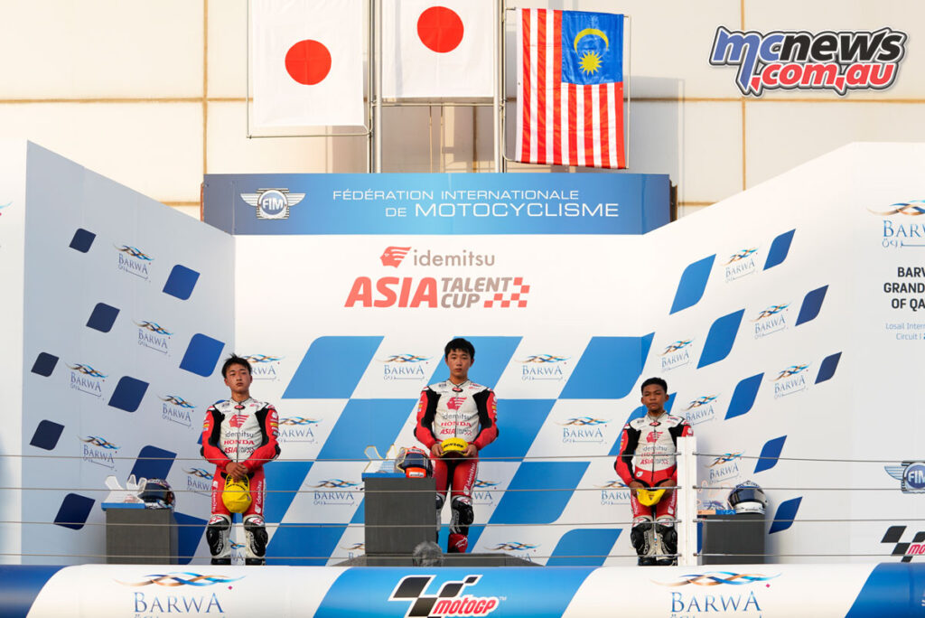 Race 1 podium - Asia Talent Cup 2021 - Losail Round 1