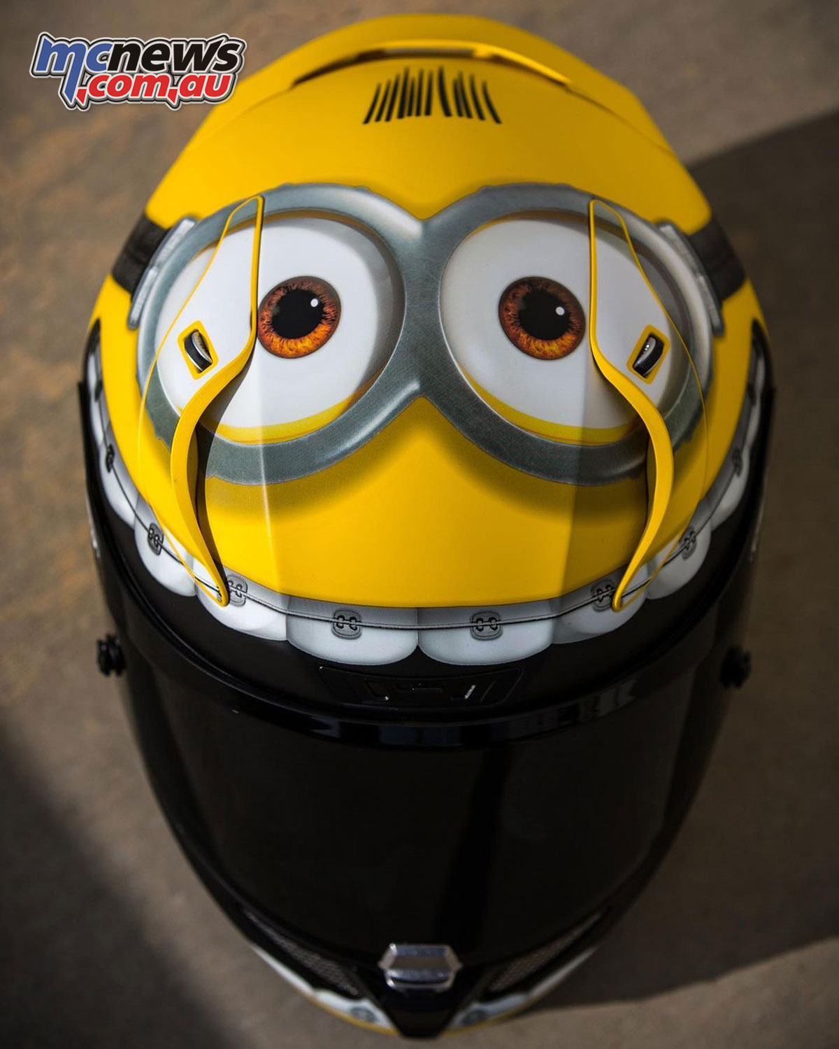 Dave Minion Motorcycle Helmet Cover AND Visor Sticker Decal Street Sport Bike 