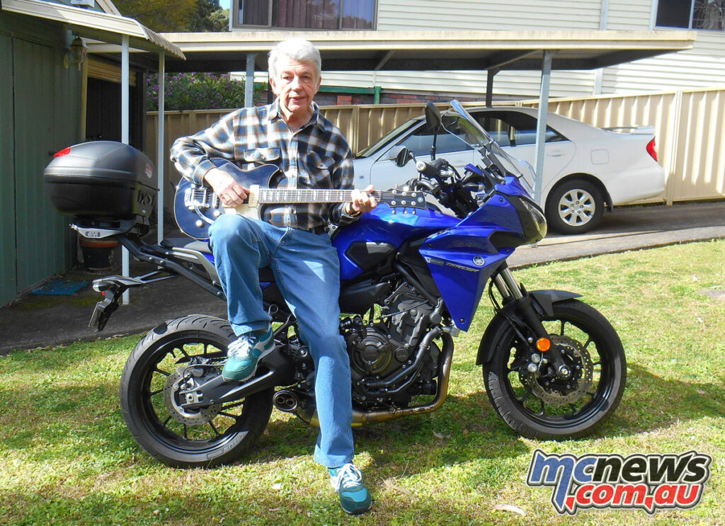 Elwyn Jordan in 2021 with his Yamaha Tracer