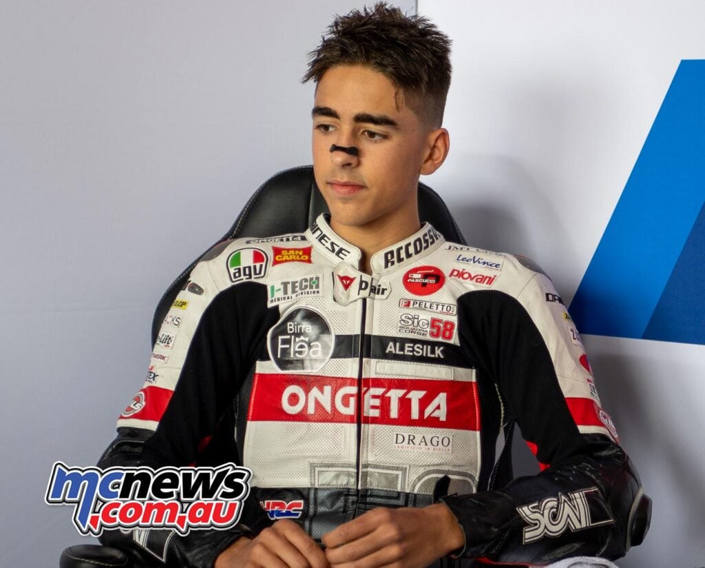 Senna Agius in the pits at The Bend in December 2021.