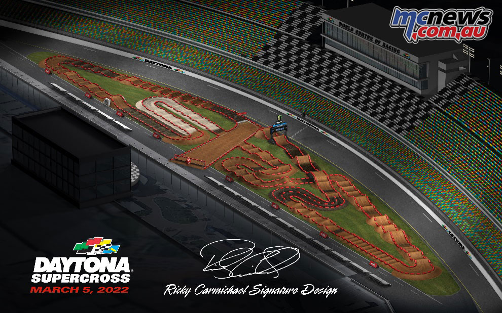 The Ricky Carmichael designed Daytona Supercross circuit
