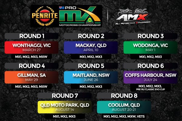2022 Penrite ProMX Championship, presented by AMX Superstores Calendar