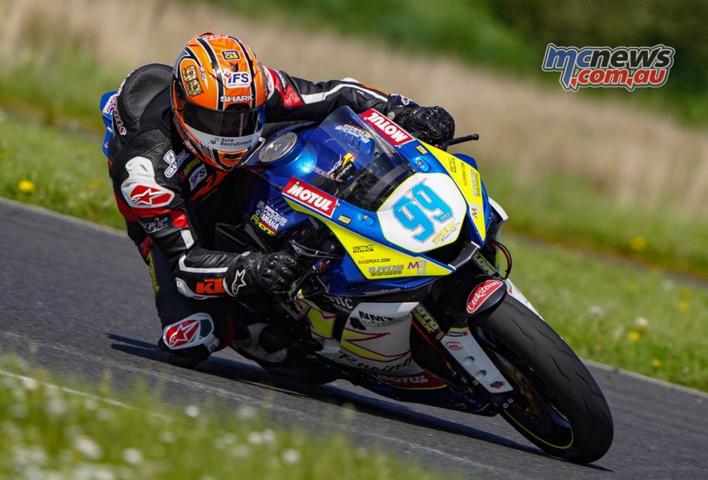 58 year old McWilliams on the Yamaha R6 he will race at the North West 200 - Image Stephen Henderson