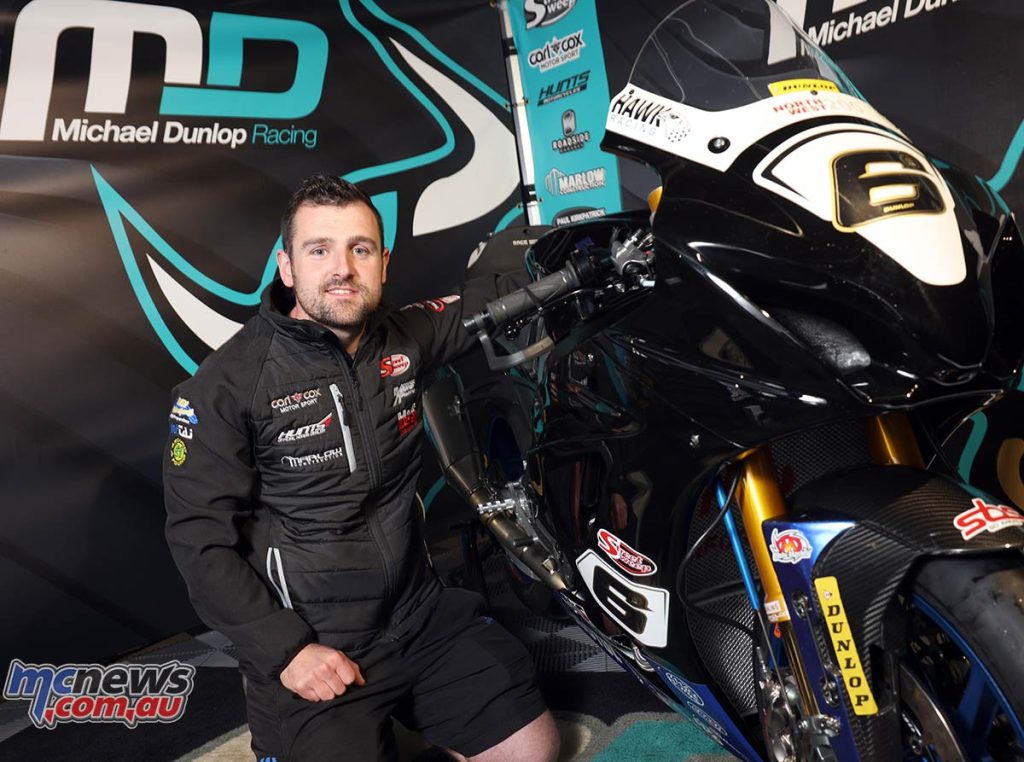 Michael Dunlop and the Hawk Racing GSX-R1000R Suzuki he will ride at the North West 200