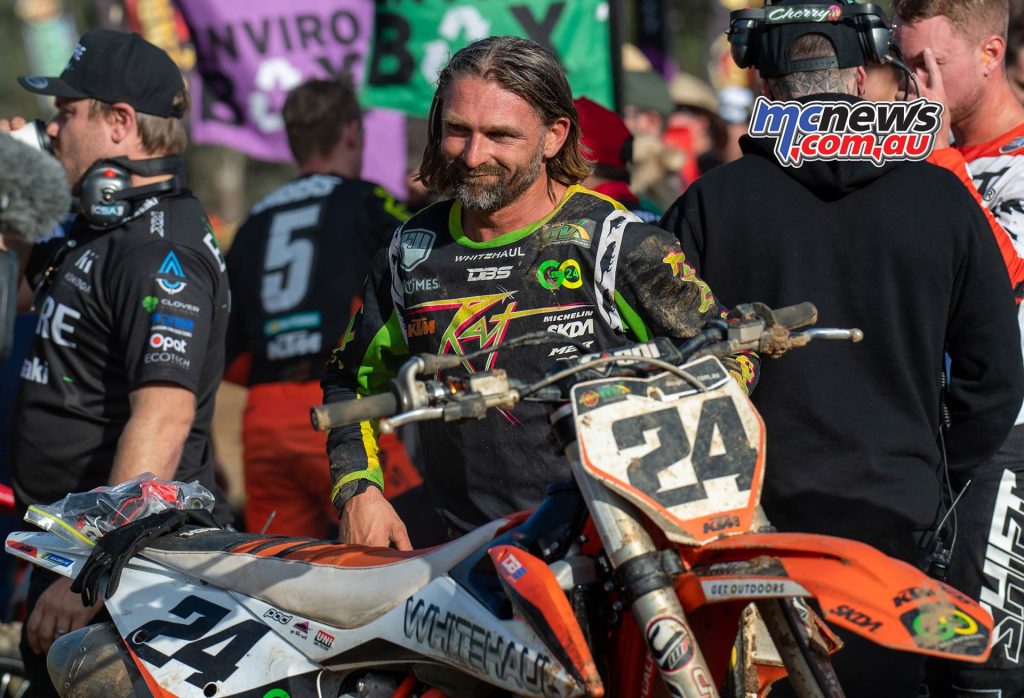 Metcalfe, who celebrates his 38th birthday this week, actually finished equal third for the round with Tanti on 38-points but it was Tanti that was on the podium thanks to his better result in the second moto.