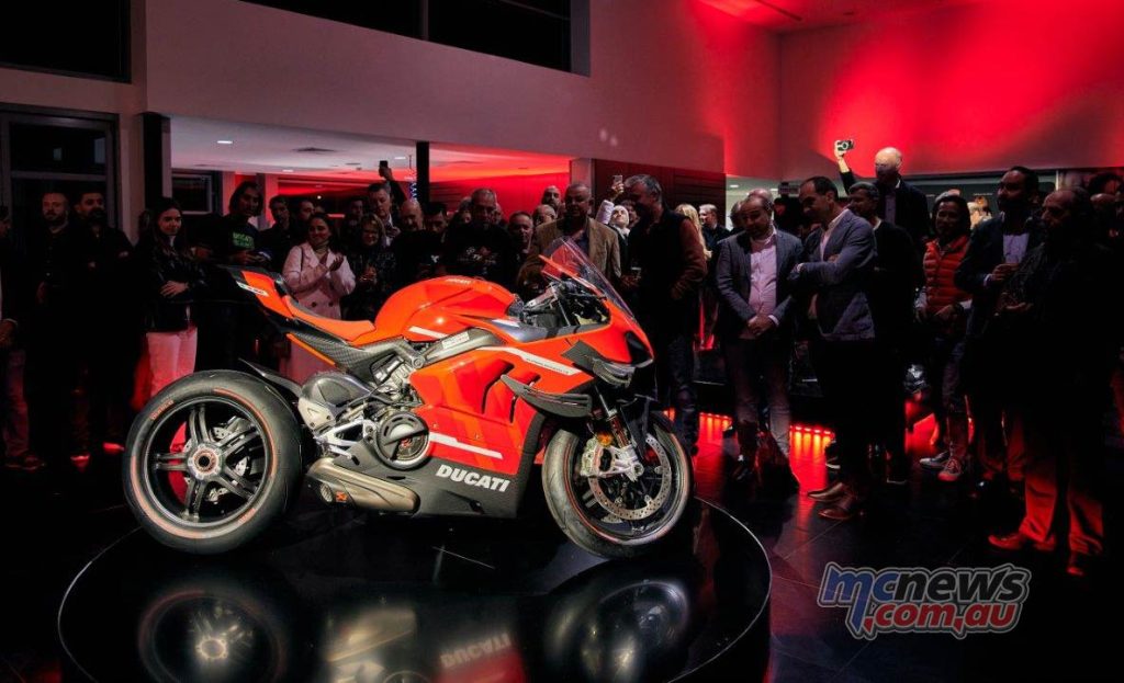 A V4 Superleggera was a highlight of the floor display which also included an 1199 Superleggera along with plenty of other classic Ducati models