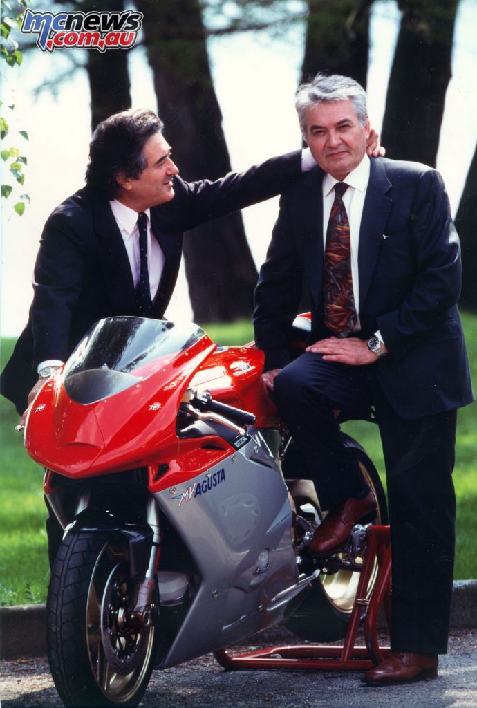 Claudio Castiglioni and Massimo Tamburini and the MV Agusta F4 750 Oro