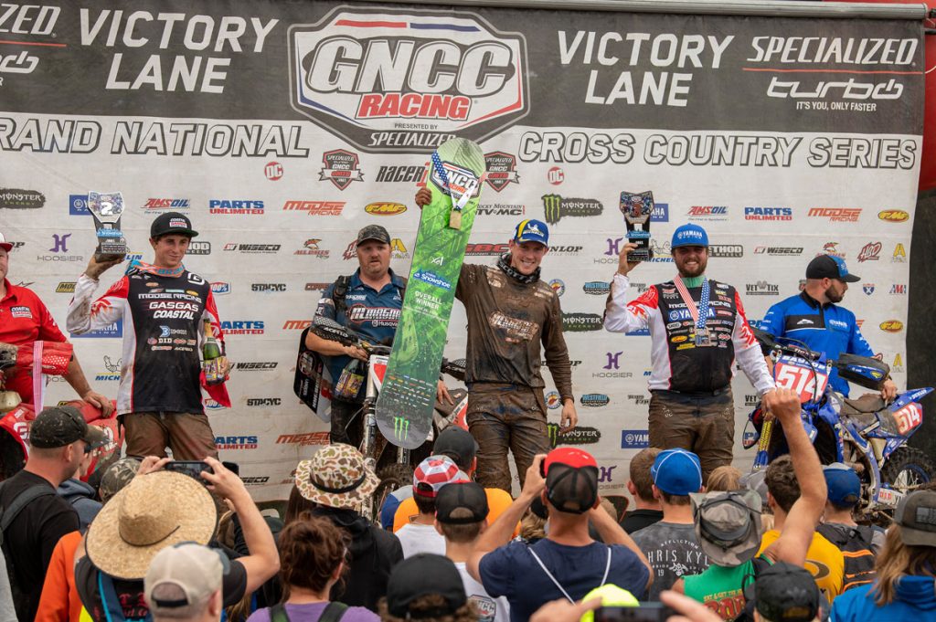 Ricky Russell, Jordan Ashburn, Steward Baylor from L to R on the XC1 podium - Image by Ken Hill