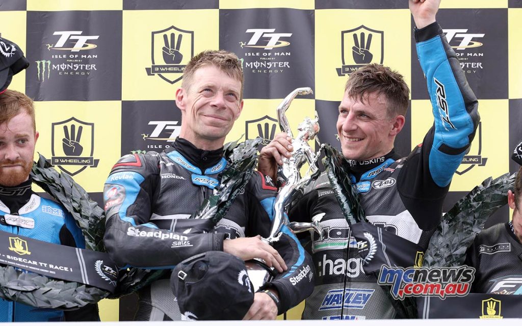 The Birchall brothers racked up their 8th TT win on the bounce when they wrapped up the opening 3 wheeling.media Sidecar race on Monday in their Hath Honda outfit.