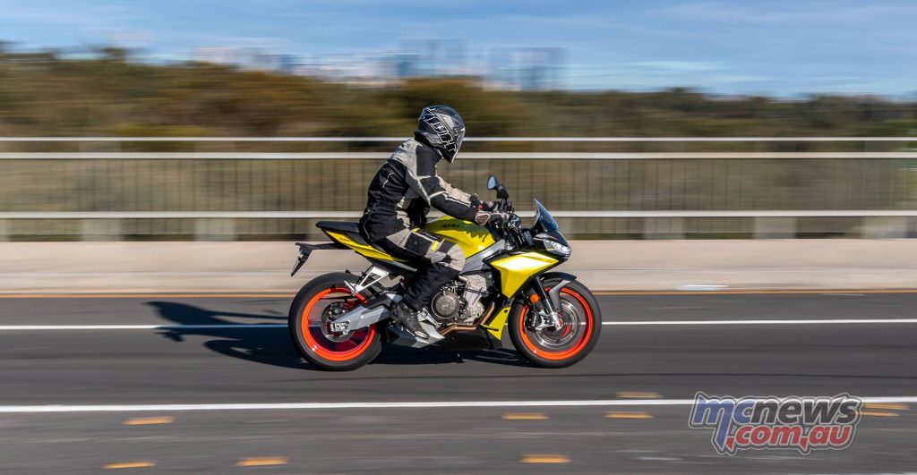 The Tuono 660 runs Aprilia's parallel-twin 660 cc engine in the 'Sports Naked' category