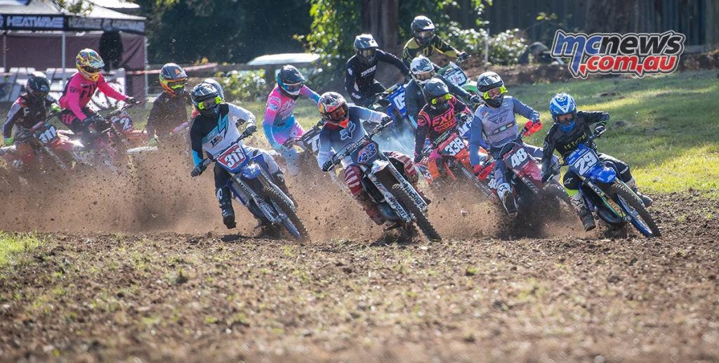 Jack Miller in the thick of the 125 action at Conondale
