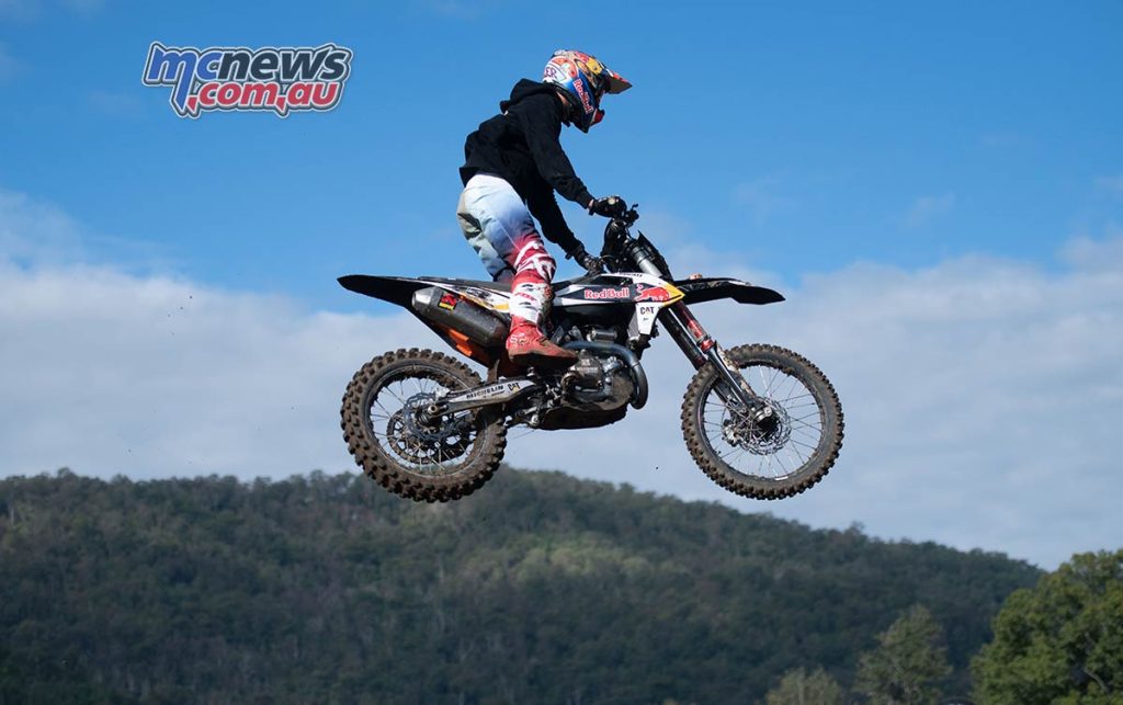 Jack Miller flying high amongst the trees of Conondale's Green Park that hosted the MXStore Battle in the Bush