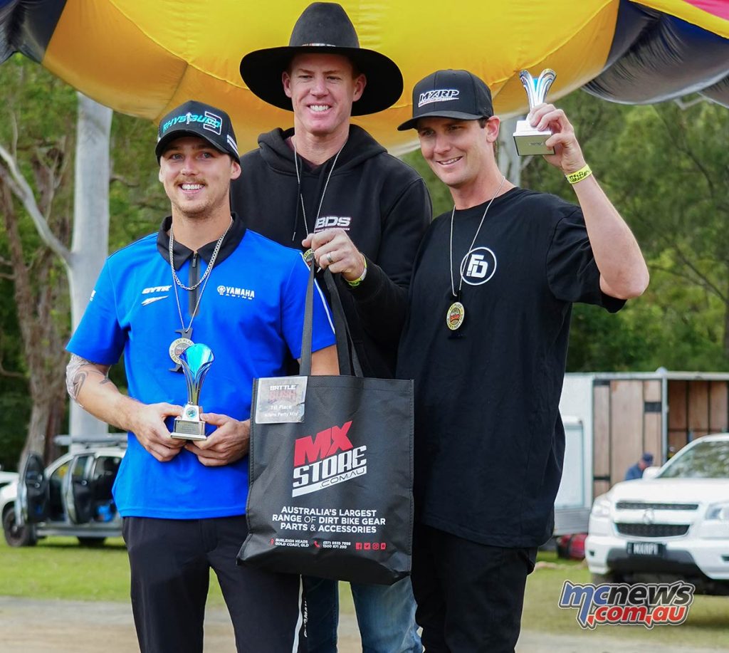 The triumvirate of Michael Munro, Ford Dale and Rhys Budd running under the moniker of ‘MFK’ took out the inaugural MXStore three-hour Moto Relay Battle in the Bush