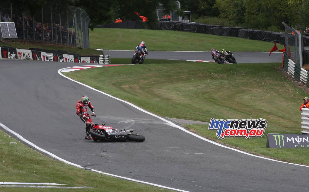Josh Brookes went down which brought out the red flag