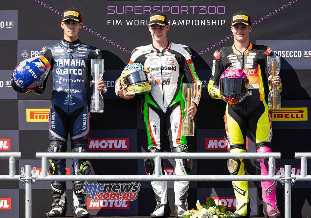 2022 Most WorldSSP300 Results Race 2 1. Victor Steeman (MTM Kawasaki) 2. Alvaro Diaz (Arco Motor University Team) +2.962s 3. Lennox Lehmann (Freudenberg KTM – Paligo Racing) +3.014s