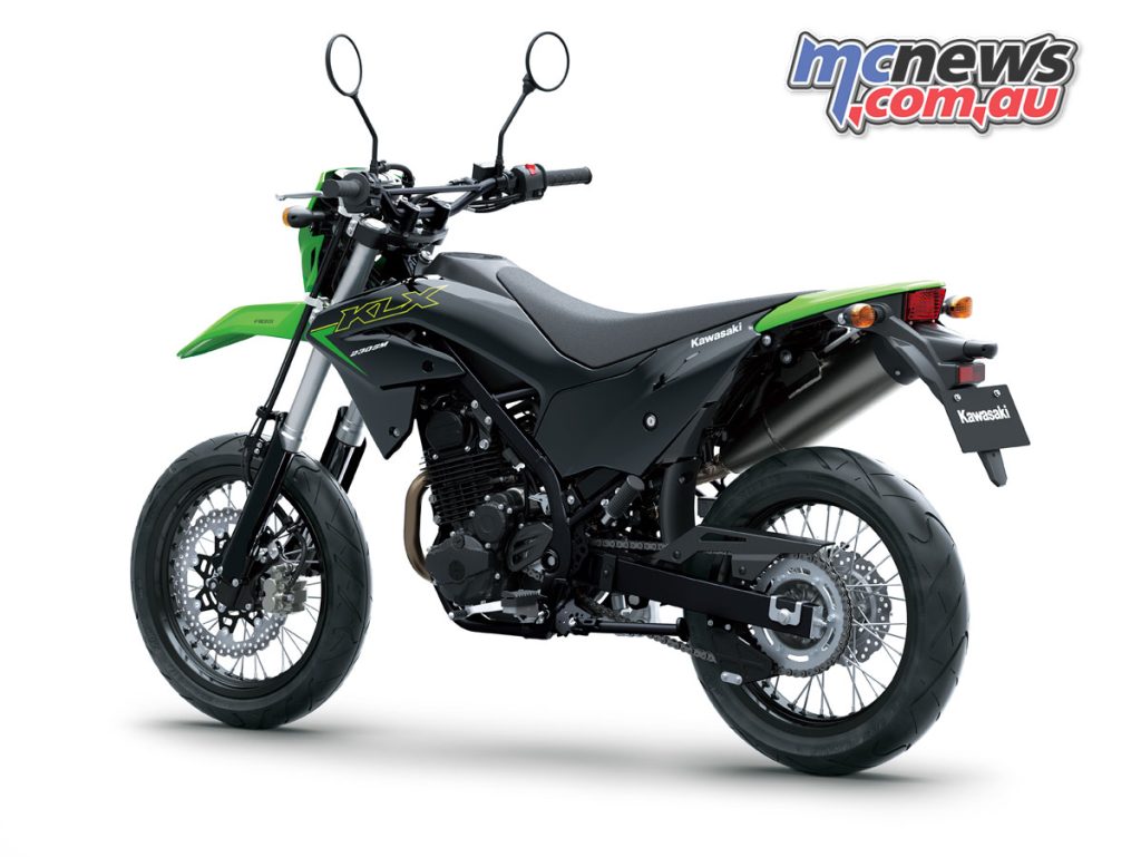 The 135 kg wet also leaves the KLX230SM well placed for newer riders