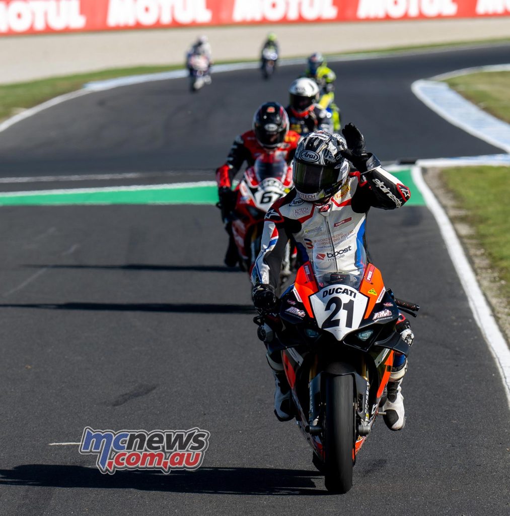 Josh Waters wins at launch with Boost Mobile Ducati - Image RbMotoLens