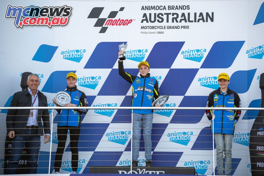 Full Oceania Junior Cup wrap from the Australian MotoGP 2 The Phillip Island OJC Round Podium - 1)