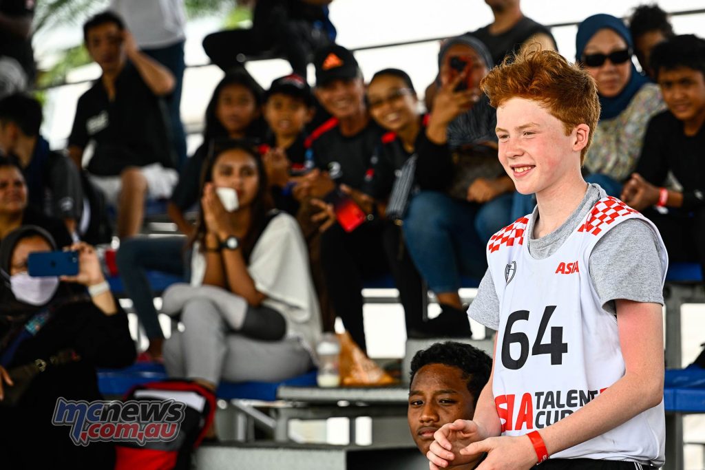 Aussie Levi Russo, 14 years old, participating in the Asia Talent Cup 2023