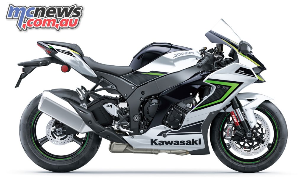 2023 Kawasaki Ninja ZX-10R with Peal Robotic White / Diablo Metallic Black