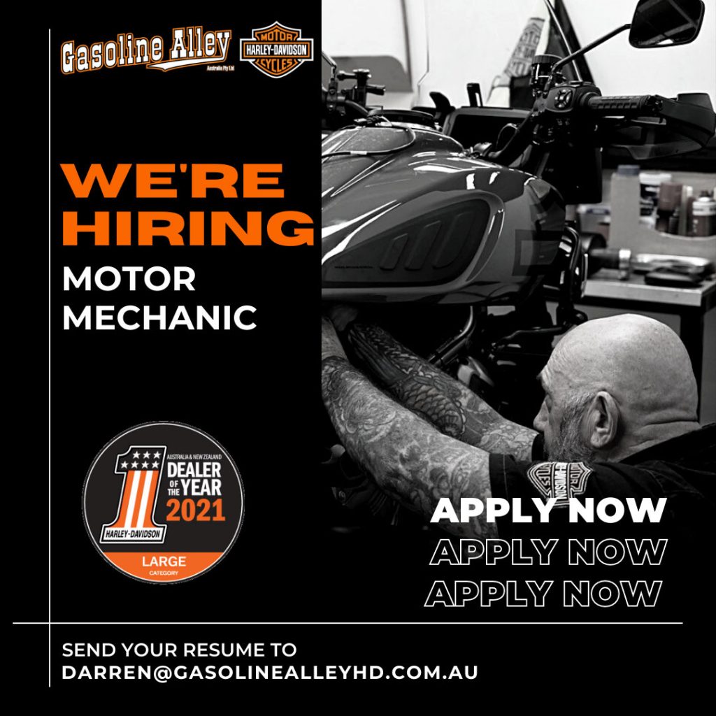 Gasoline Alley HD is looking for a motorcycle mechanic to join their team in Brisbane