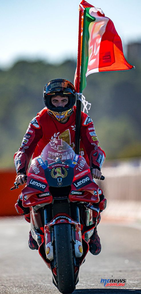 With 11 premier class wins, all with Ducati, Bagnaia sits in third place on the list of Ducati riders with most wins in the class behind Casey Stoner (23 wins) and Andrea Dovizioso (14).