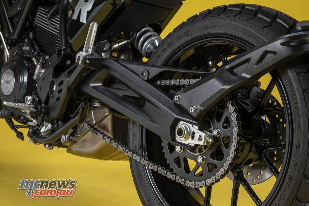 A new swingarm also contributes to weight savings, and centralises the shock