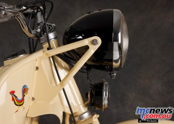 Moto Guzzi Galletto 150 cc scooter with Phil Aynsley