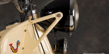 Moto Guzzi Galletto 150 cc scooter with Phil Aynsley