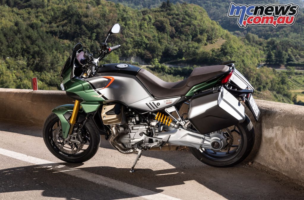 The Moto Guzzi rock while running is also significantly reduced, with the new engine configuration