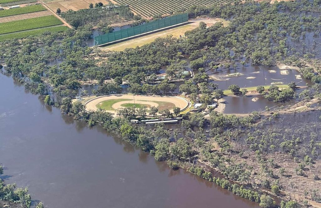 Mildura's Olympic Park was scheduled to stage a round of the championship earlier in the week but it's current 'island' status ruled that out - Image FB