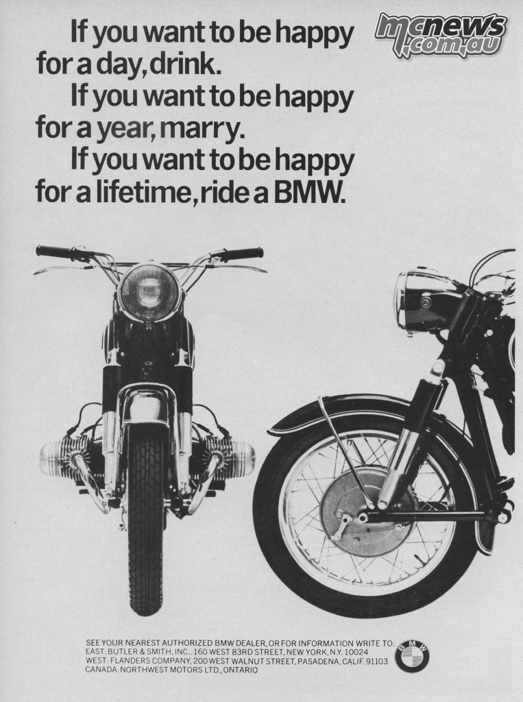 A period advertisement of the BMW R 69 S