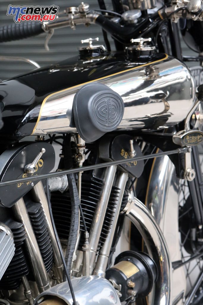 The chrome fuel tank was a Brough trademark
