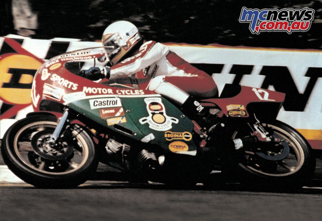 Mike Hailwood on his way to victory in the 1978 Isle of Man Formula 1 TT
