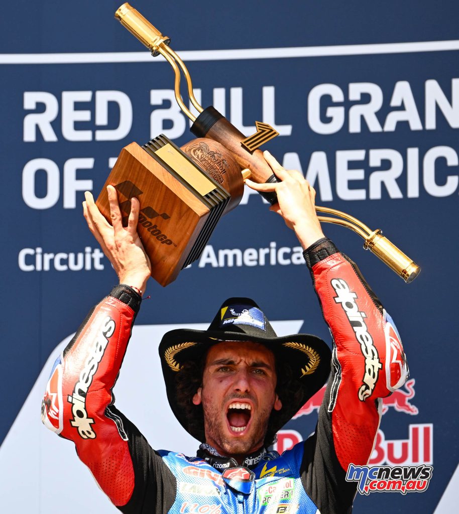 Alex Rins became the third different MotoGP winner in as many races in 2023 at Austin’s Circuit of The Americas