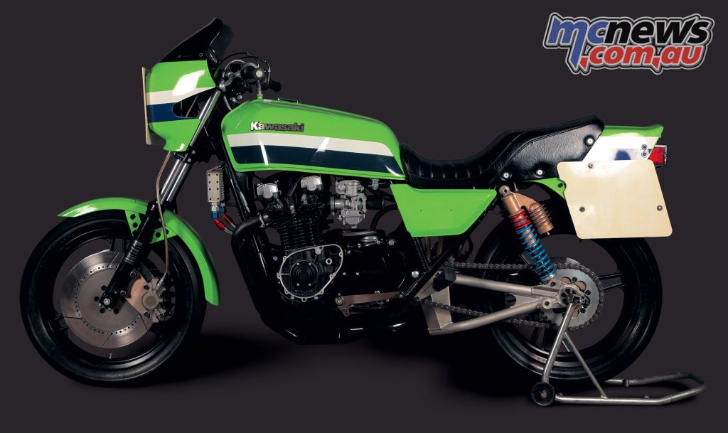 The Kawasaki KZ1000-S1 Factory Replica represented the end of the air-cooled four cylinder Superbike racer