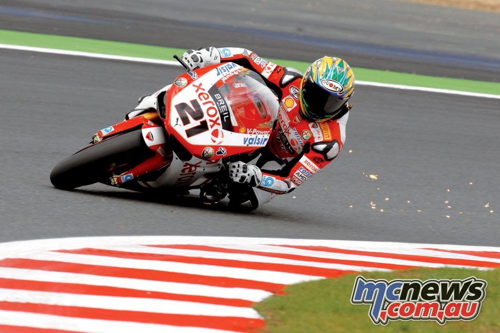 Troy Bayliss shows off the style that carried him to the 2008 WSBK championship