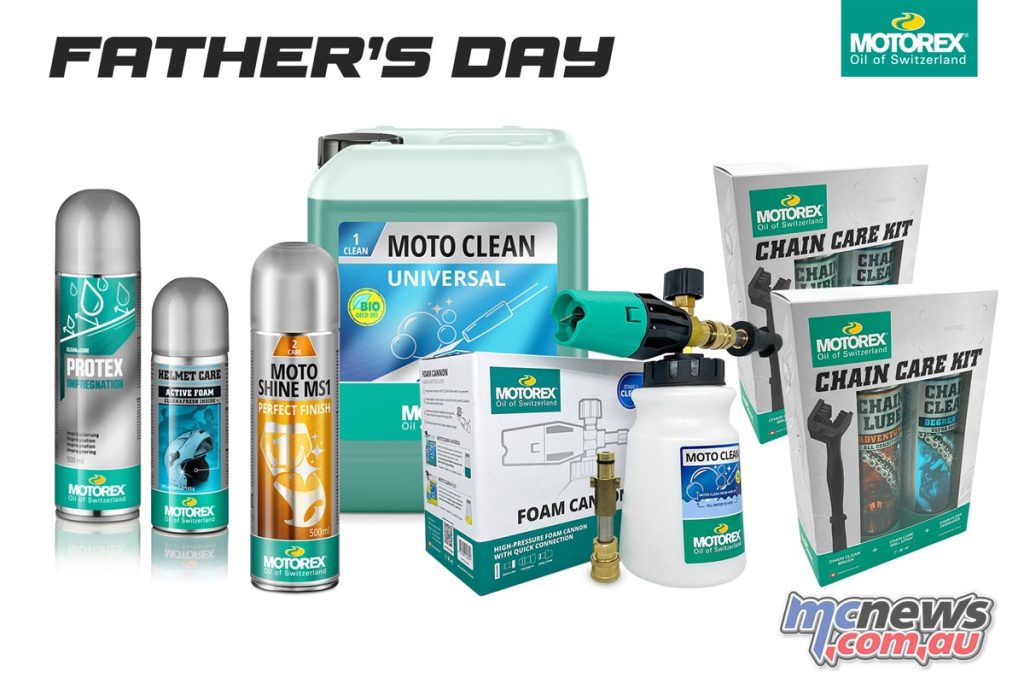 Check out the MOTOREX motorcycle maintenance and care range for Father's Day!