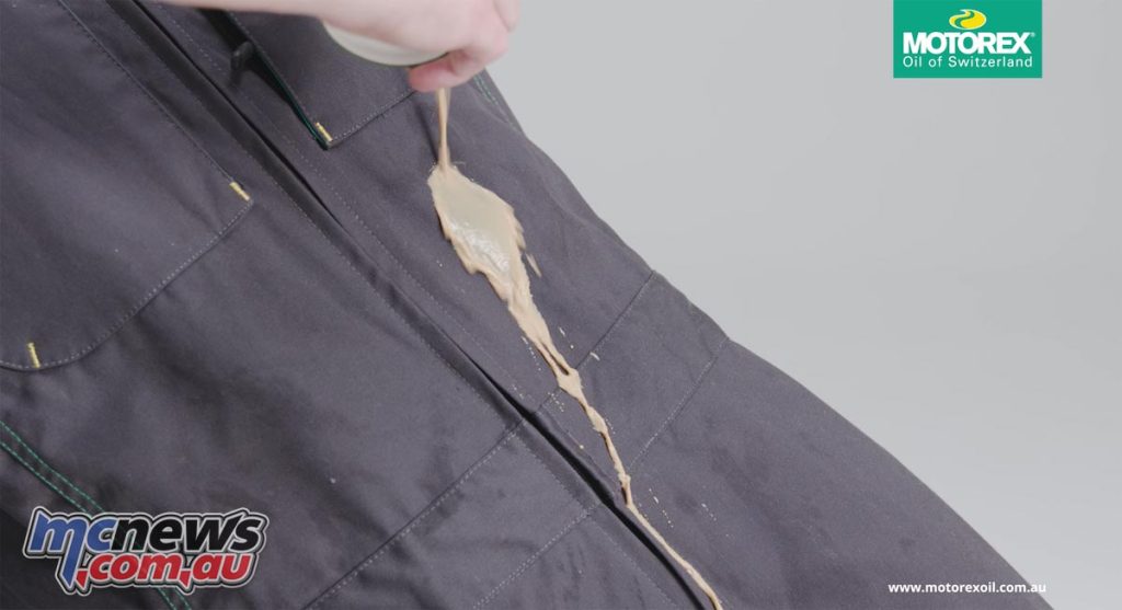 MOTOREX Protex Spray will also waterproof your textiles, helping prevent stains and keeping you dry