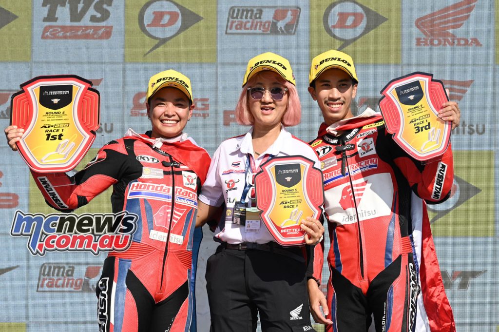 Muklada Sarapuech topped the AP250 race one podium