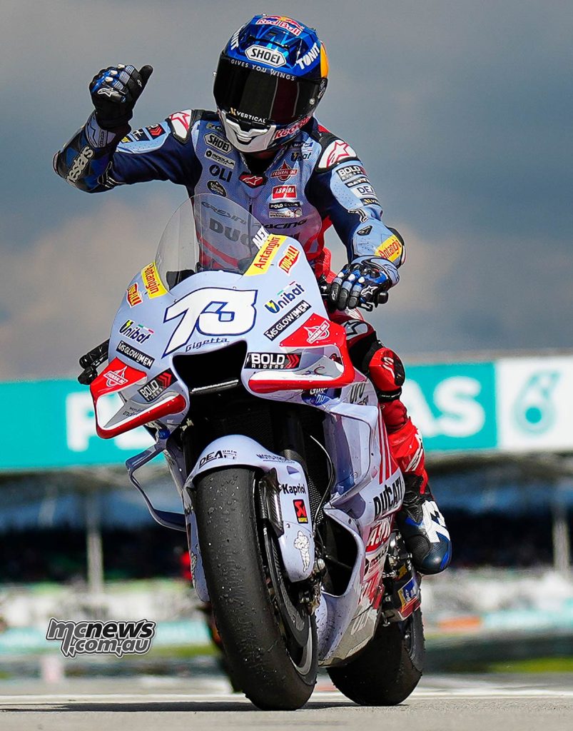 Alex Marquez finished second for his second podium with Ducati (along with Argentina when he finished P3), and his fourth overall in MotoGP.