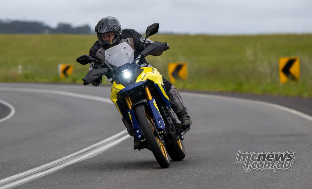 The V-Strom 800DE stands out as roomier and more accommodating than the Transalp
