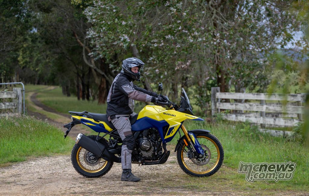 The V-Strom 800DE also isn't the narrowest between the legs, with grip an issue at times