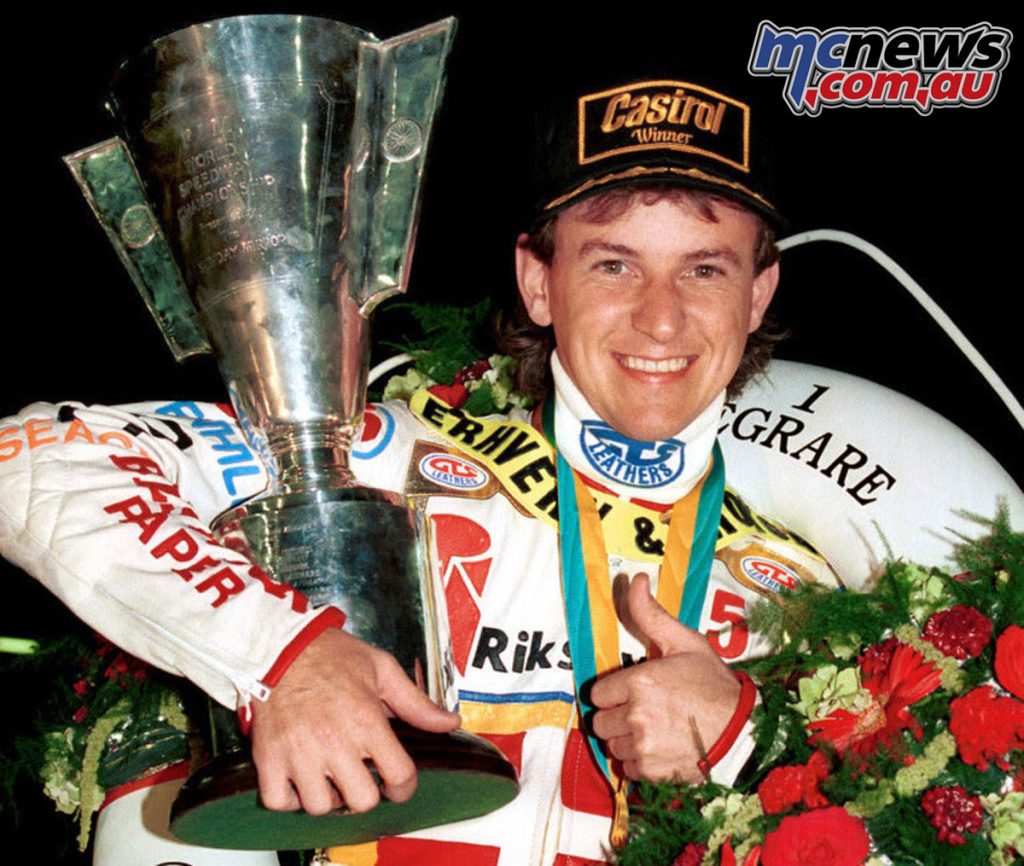 Nicki's boyhood hero and 1991 FIM Speedway world champion Jan O Pedersen