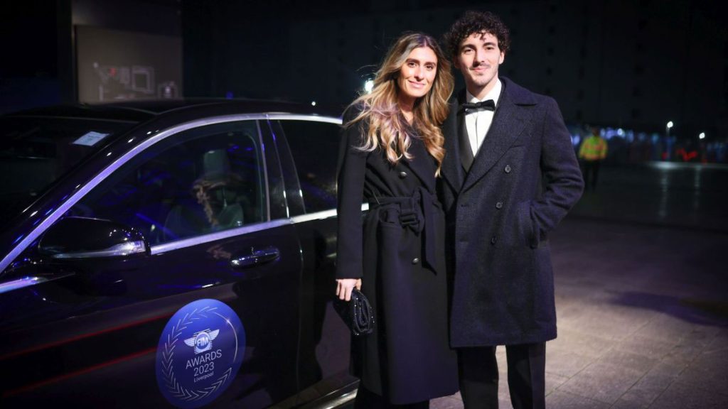 Francesco Bagnaia and his wife at the Award Ceremony