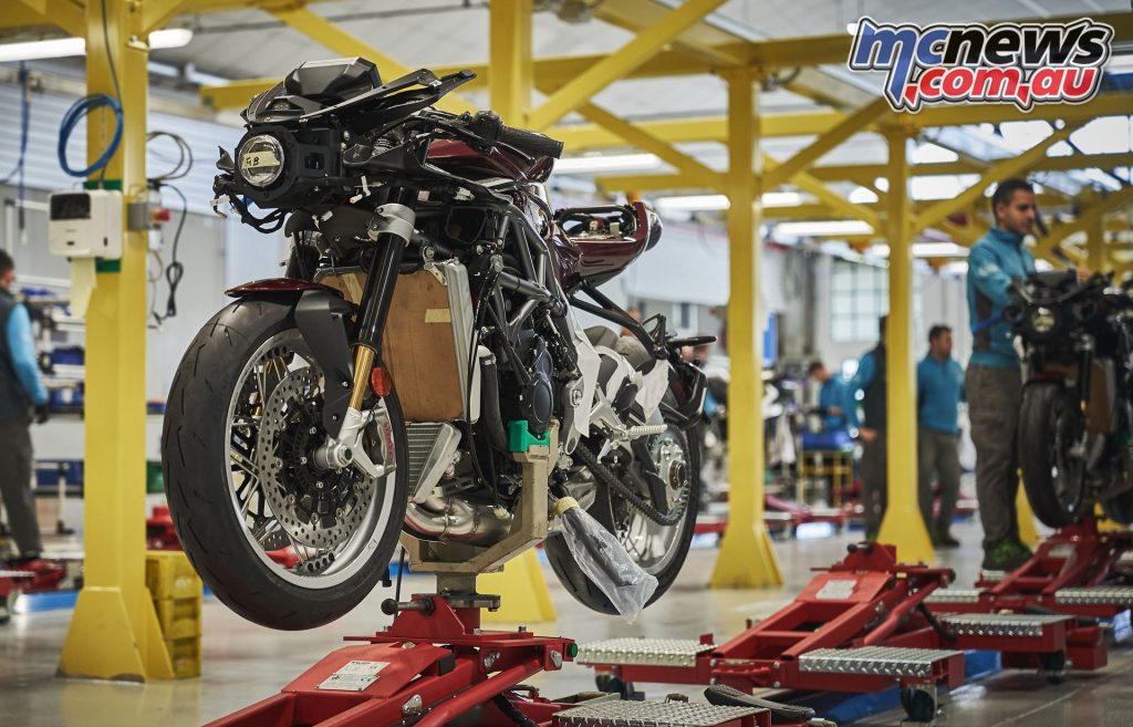 The new MV Agusta production line has the capacity to produce 100 motorcycles a day
