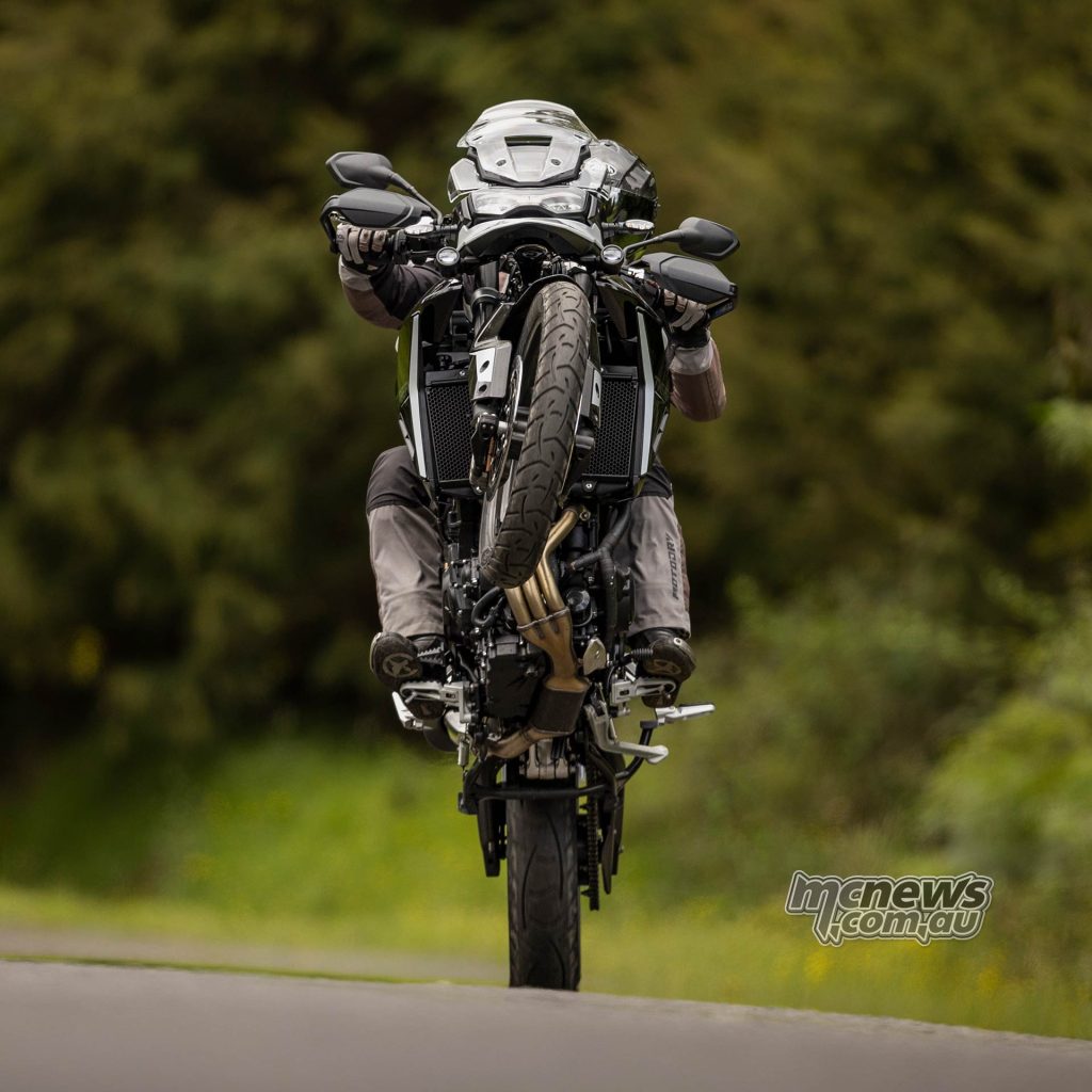 Traction control will need to be off if you're looking to pop some wheelies on the Triumph Tiger 900 GT Pro