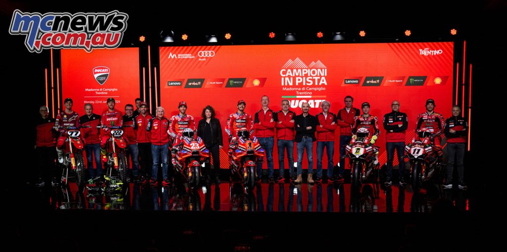 Ducati's MX, MotoGP and WSBK teams were presented in Trentino